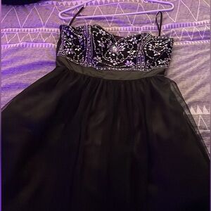 Deb Formal Black zipup Dress size 9-10